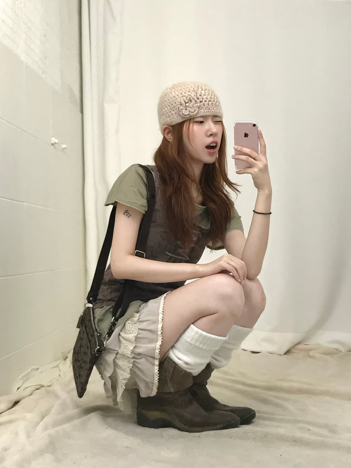 🍃 빈티지 녹차 초코 그런지 모리 코디 세트 상품이미지3