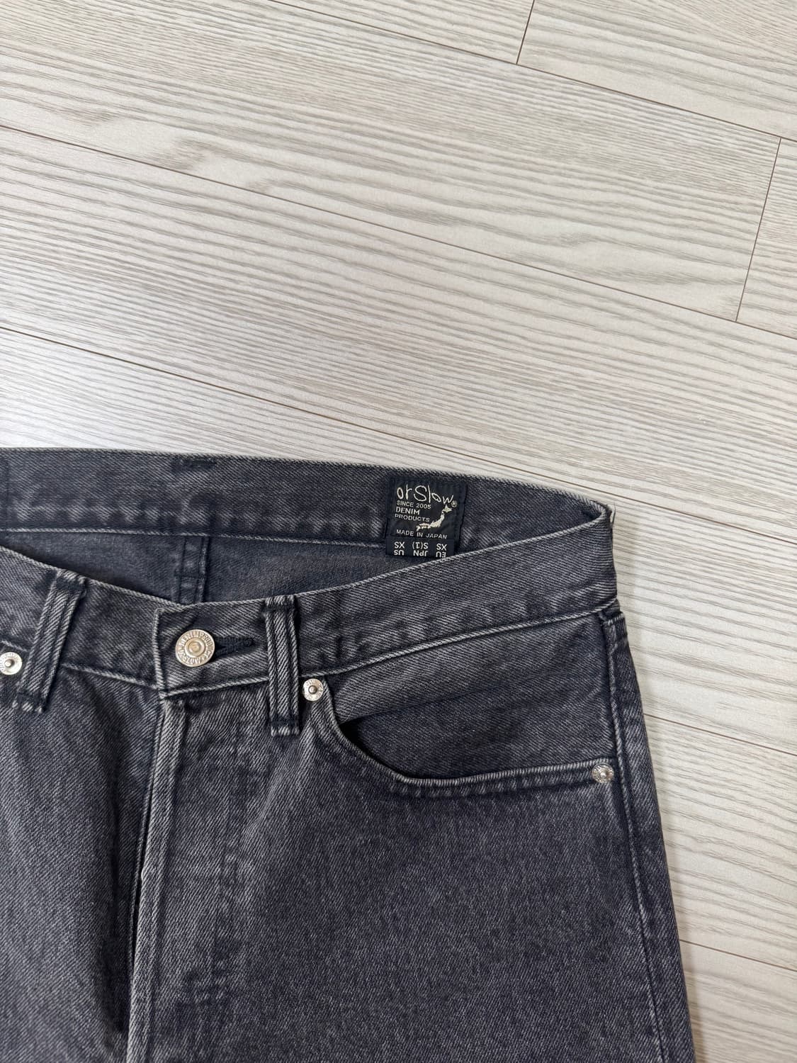 오어슬로우 바지 105W STONE DENIM - BLACK 1사이즈 상품이미지5