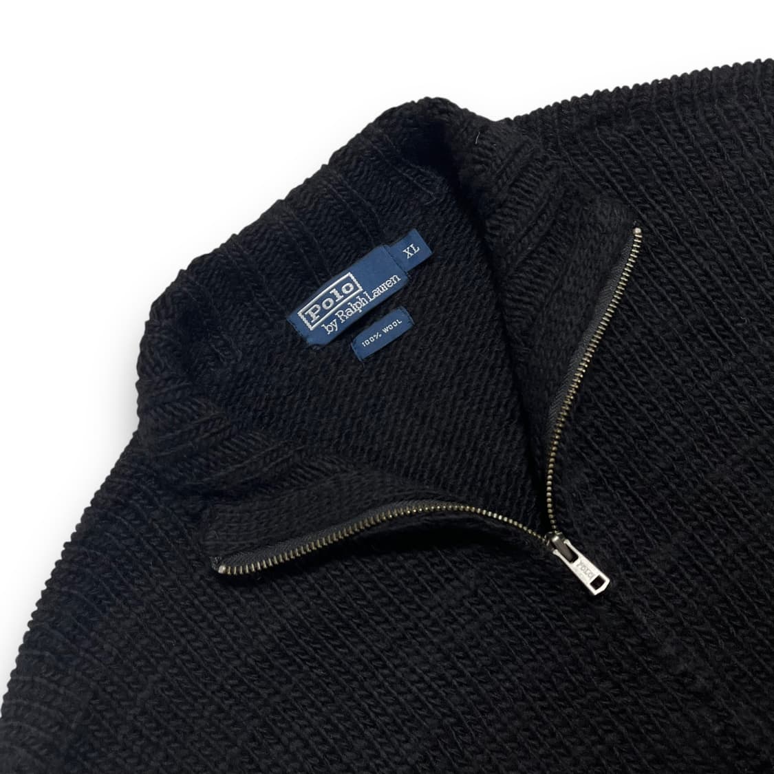 폴로 랄프로렌 00s 다크 울 니트 집업 상품이미지5