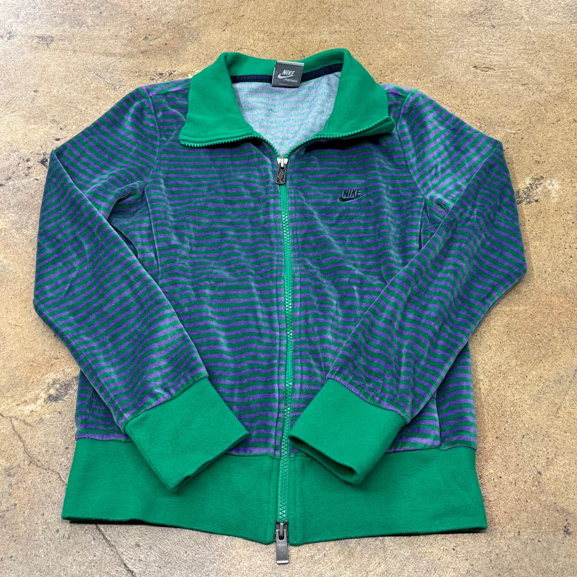 나이키 벨벳 그린 퍼플 스트라이프 져지 트랙탑 상품이미지2