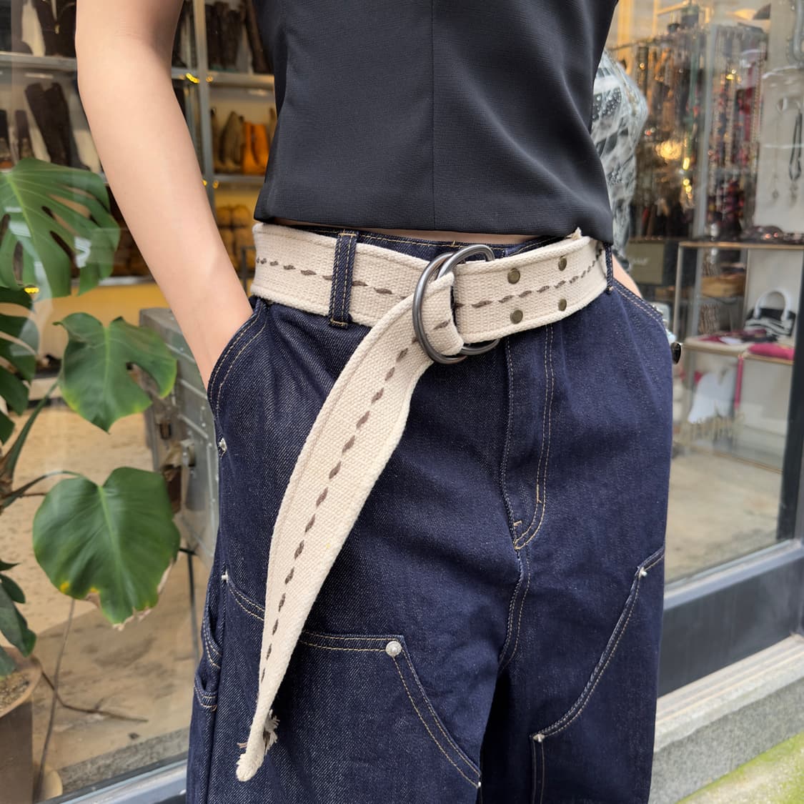 00s 빈티지 캔버스 밀리터리 XL 롱 벨트 상품이미지7