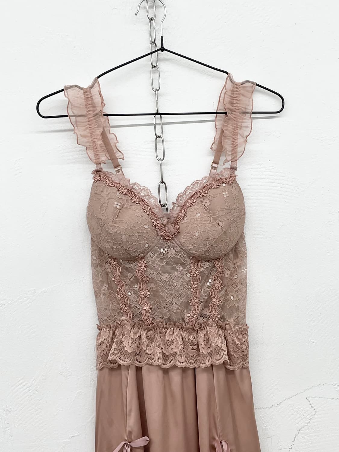 엔틱 레이스 새틴 프릴 슬립 상품이미지5