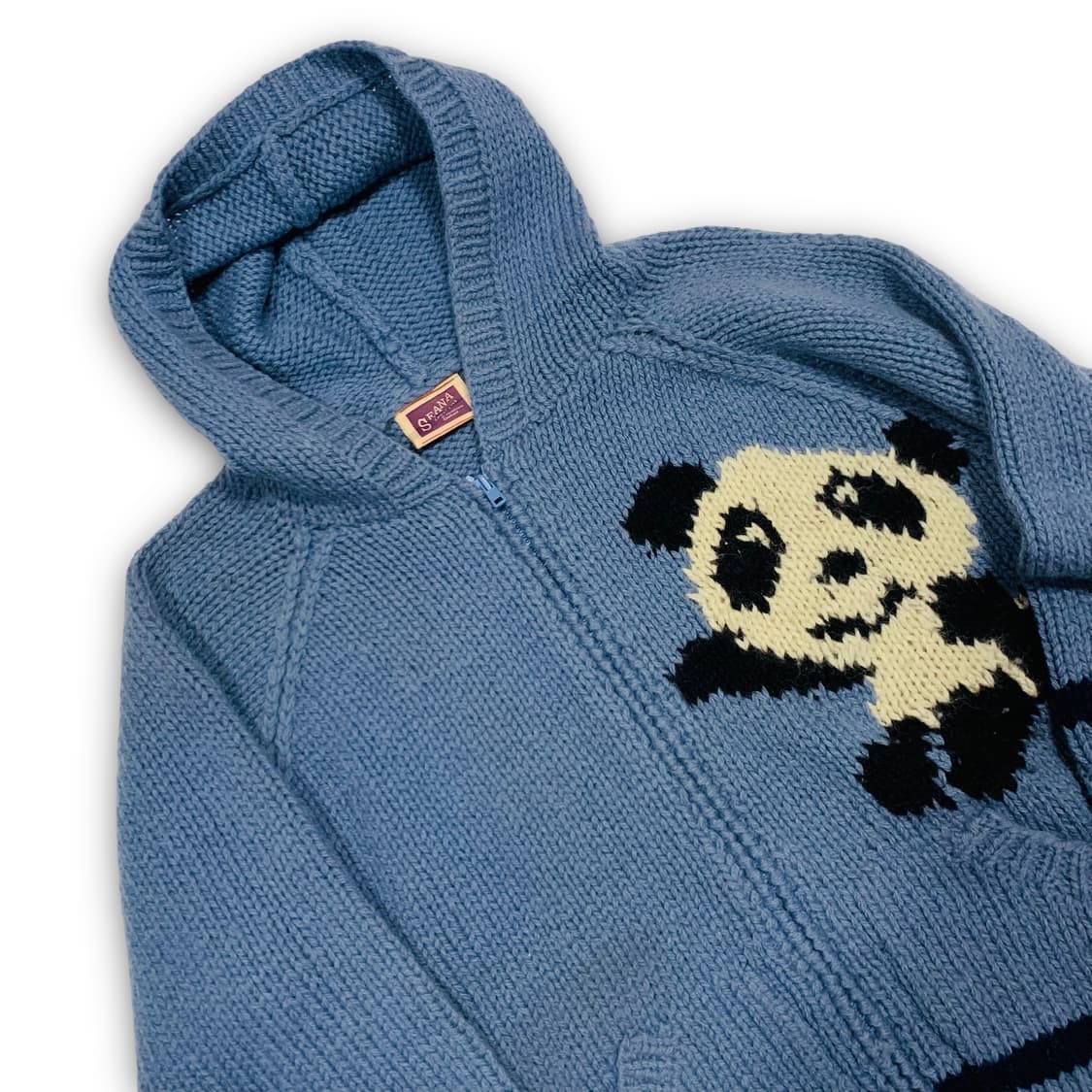 SEANA 판다 디자인 로고 니트 후디 집업 코위찬 상품이미지4