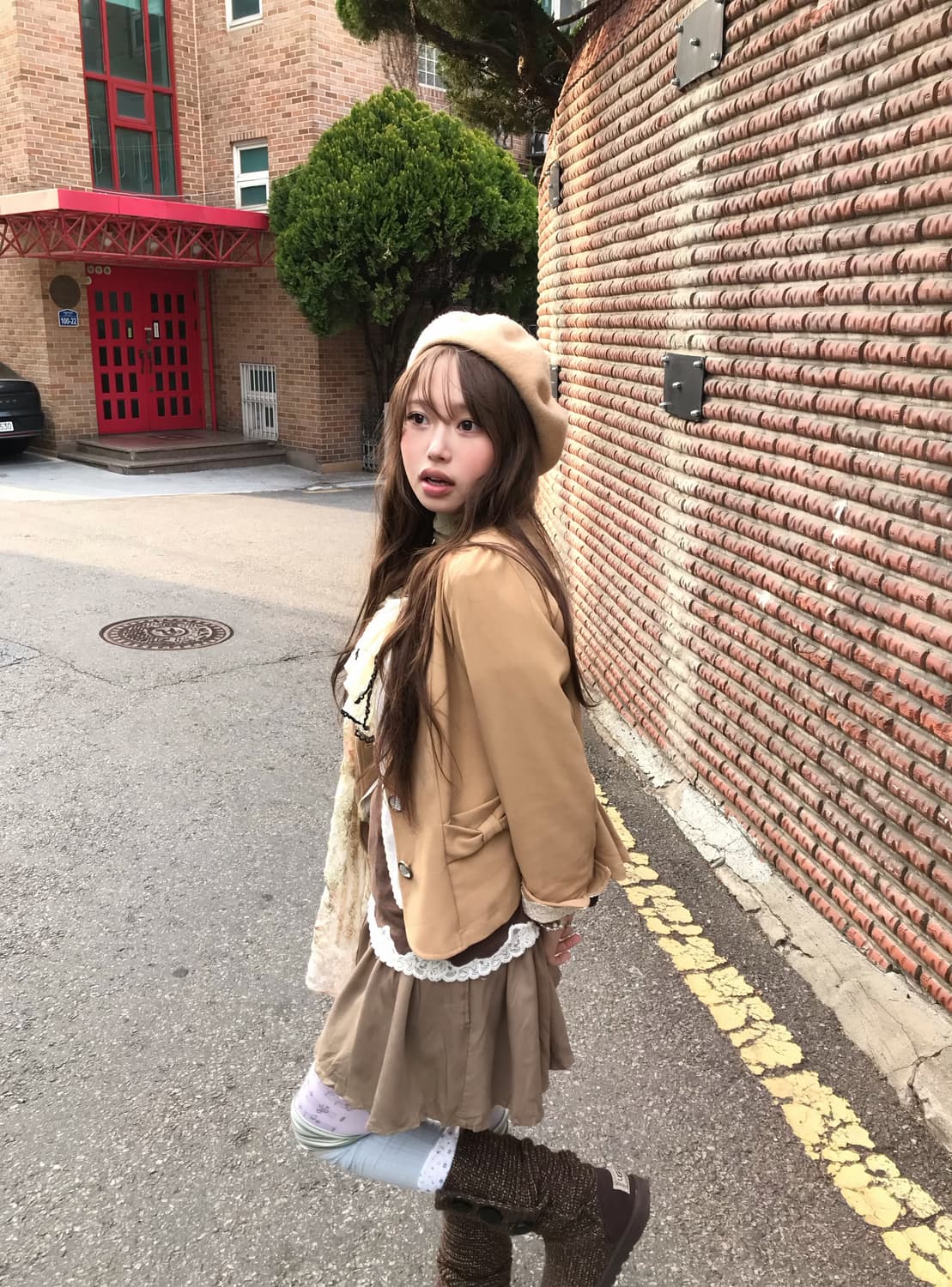 엑시즈팜 베이지 브라운 페어리 니혼진 쿠루미 코디세트 상품이미지2