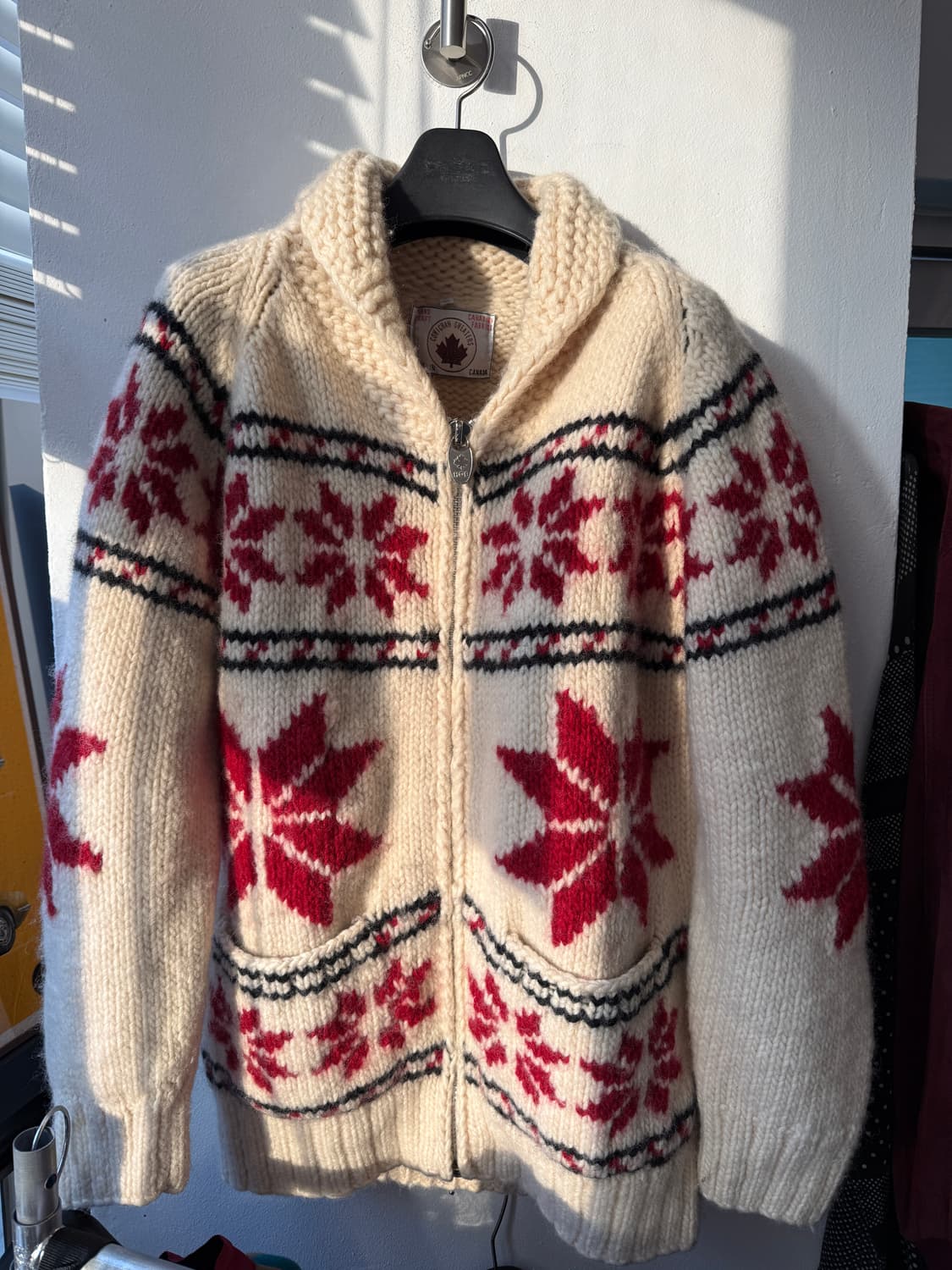1970–80s Canadian 코위찬 Knit Zip-up L  상품이미지7