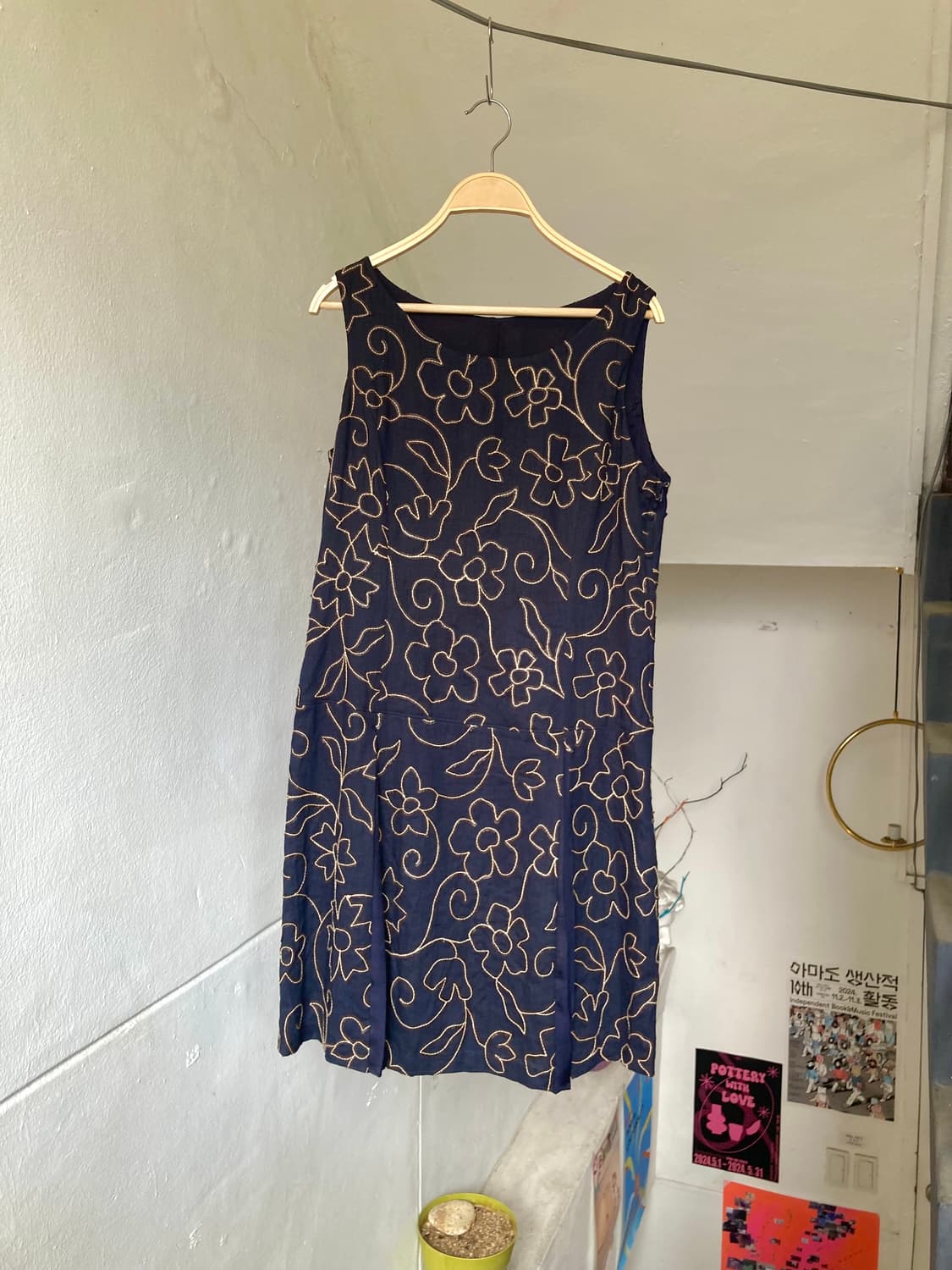 플리츠 디테일 플라워 원피스 상품이미지1