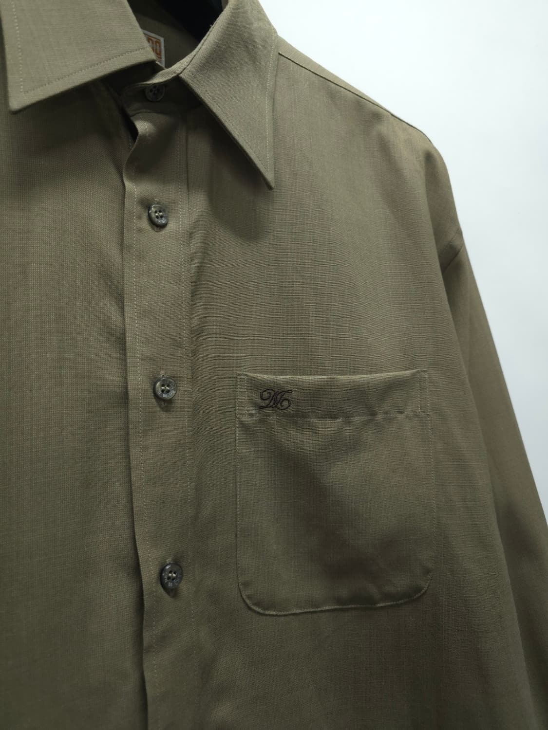 닥스런던 워셔블 울100% 자수 로고 셔츠 베이지 상품이미지4