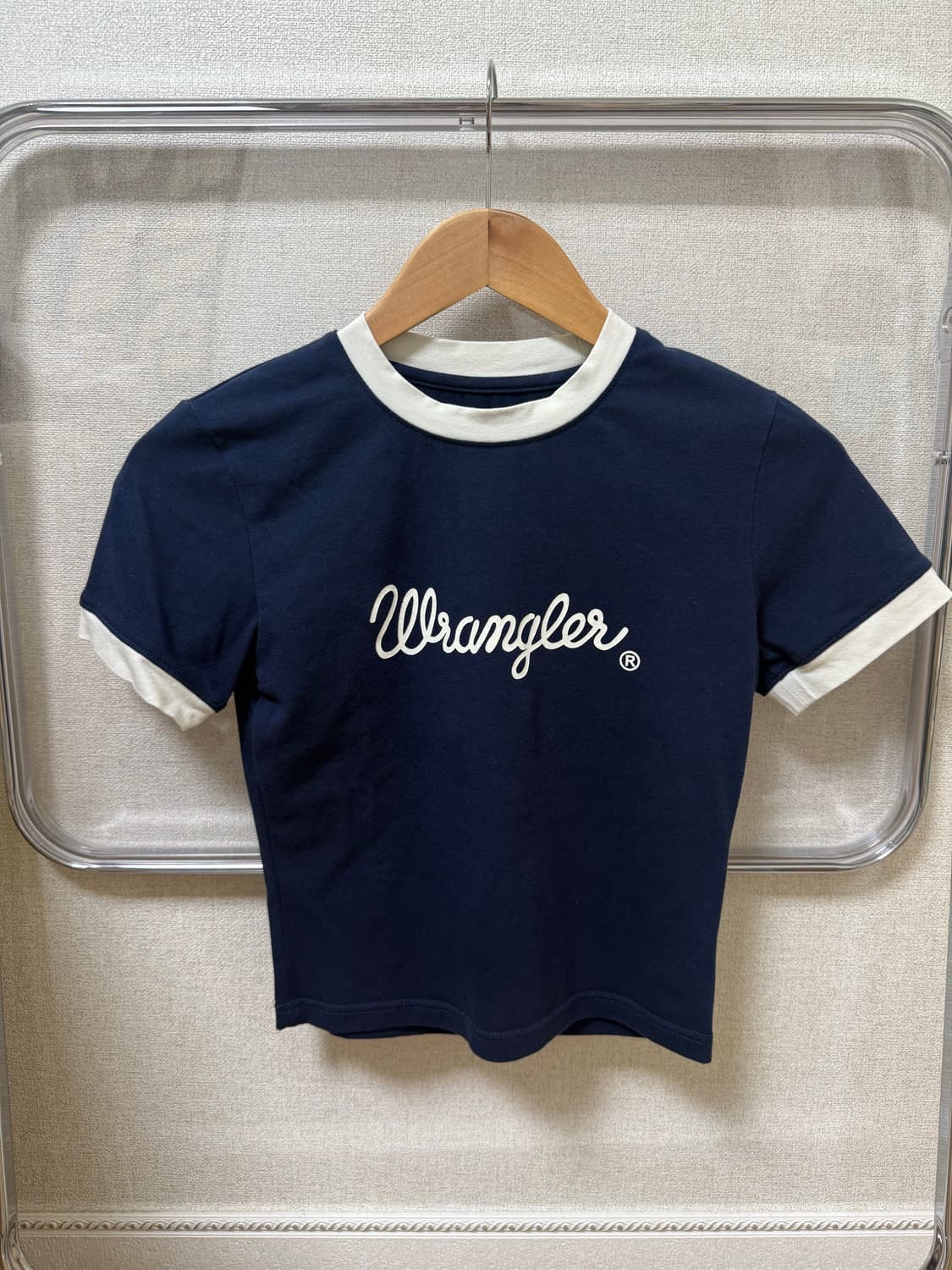 (반택포) 랭글러 네이비 크롭 반팔티 상품이미지2