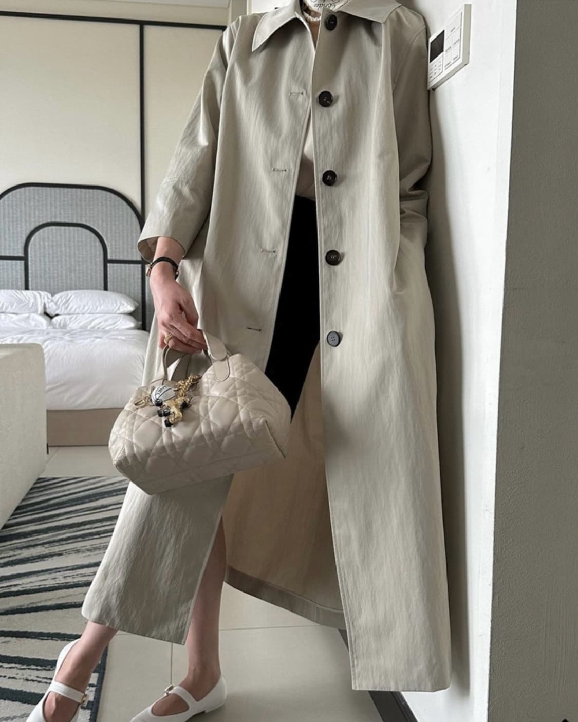 라밤바룸 ss 코라트렌치 oyster gray 1사이즈 새상품 상품이미지2