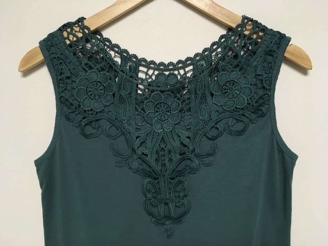 vintage lace sleeveless top deep green 상품이미지7