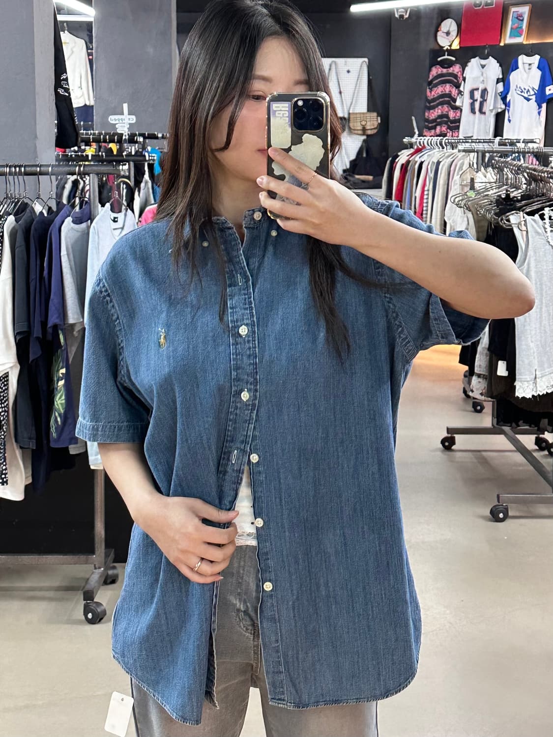 폴로 데님 반팔셔츠 상품이미지3