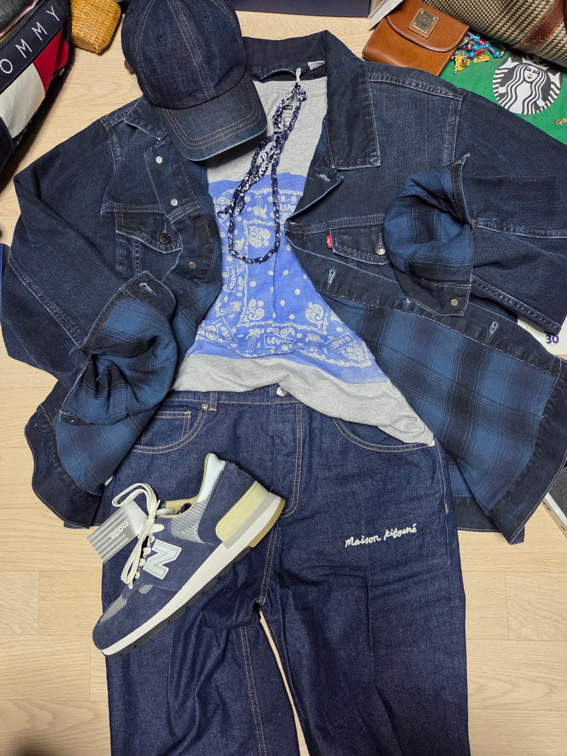 (새상품)리바이스 버팔로 체크 안감 데님자켓 청자켓 트러커  상품이미지2