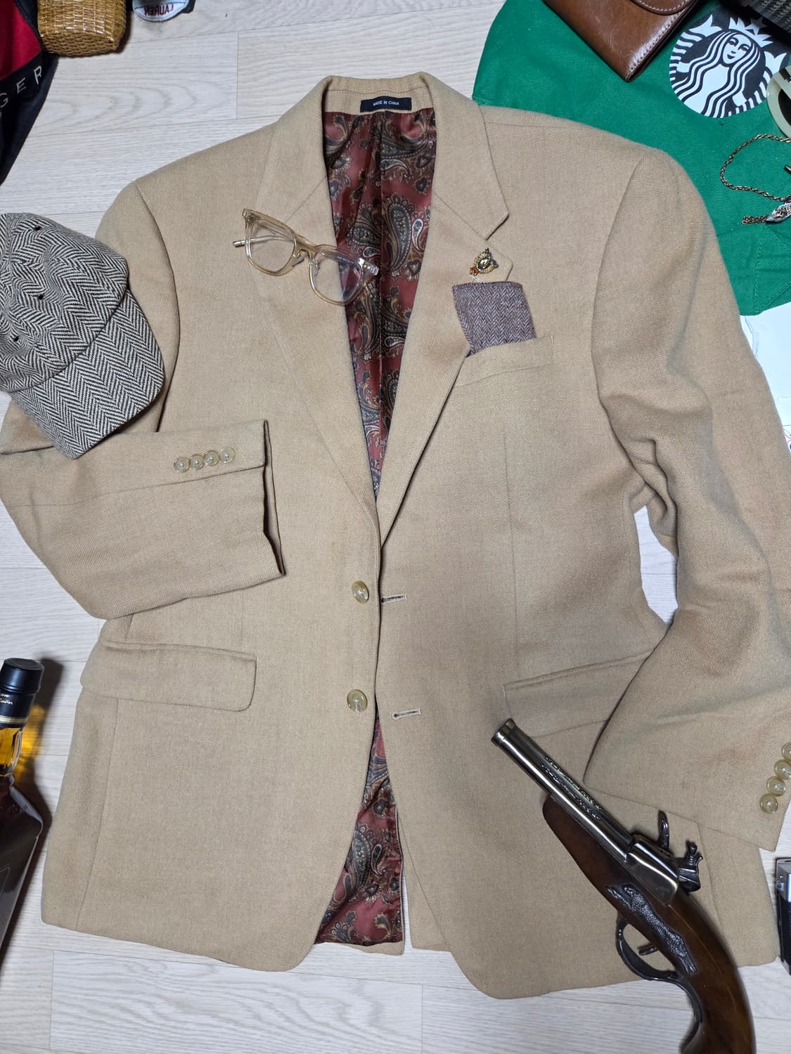 POLO RALPH LAUREN 자켓 블레이저 베이지 페이즐리 상품이미지2