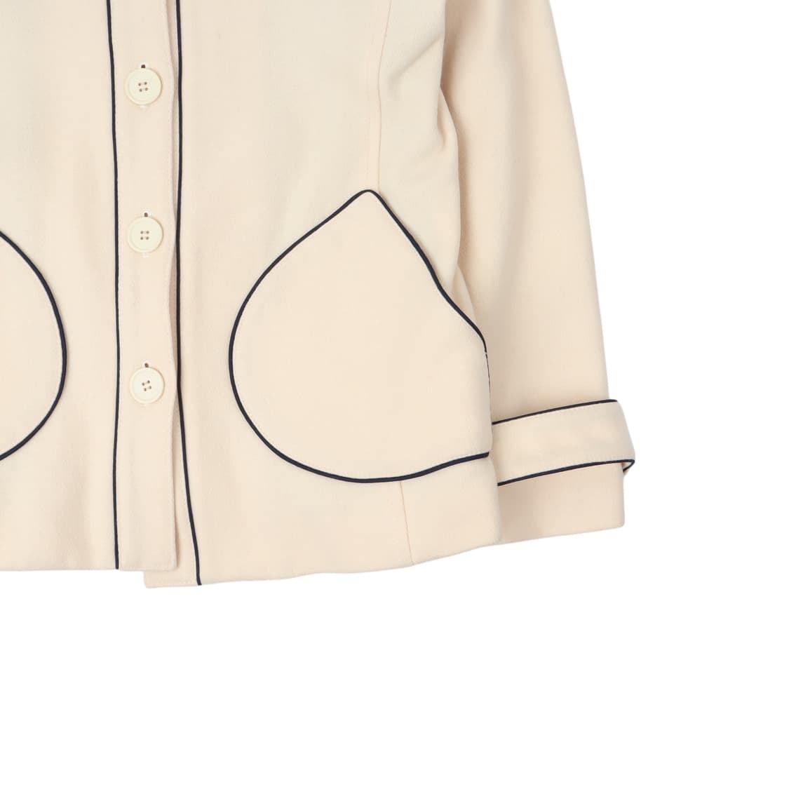 라코스테 아이보리 울 후디 코트 자켓 상품이미지4