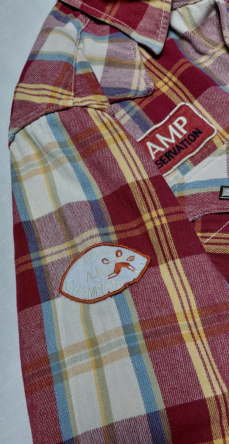 [M] Luckystore Tailors 웨스턴 패치 체크 셔츠 상품이미지5