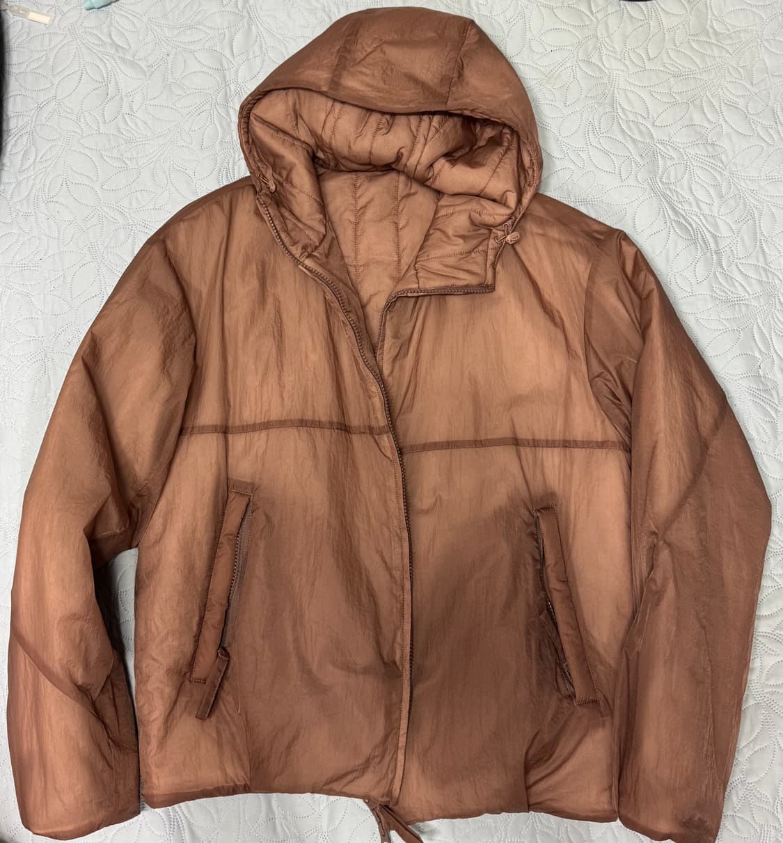 쿠어 트랜스페어런트 패디드 후드 점퍼 (인디핑크) 상품이미지1