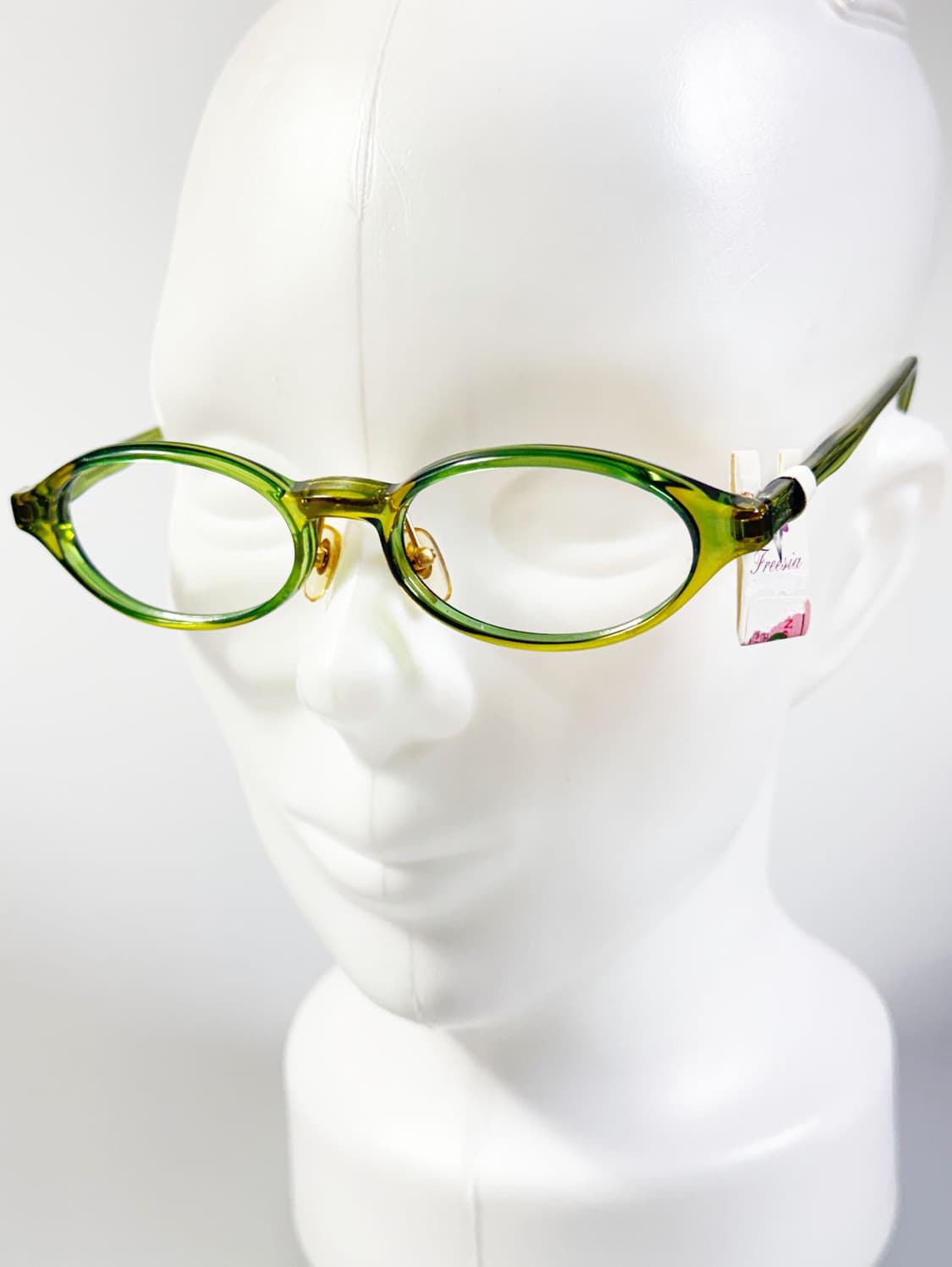 90s FREESIA 그린 오벌 반투명 뿔테 빈티지 안경 상품이미지8