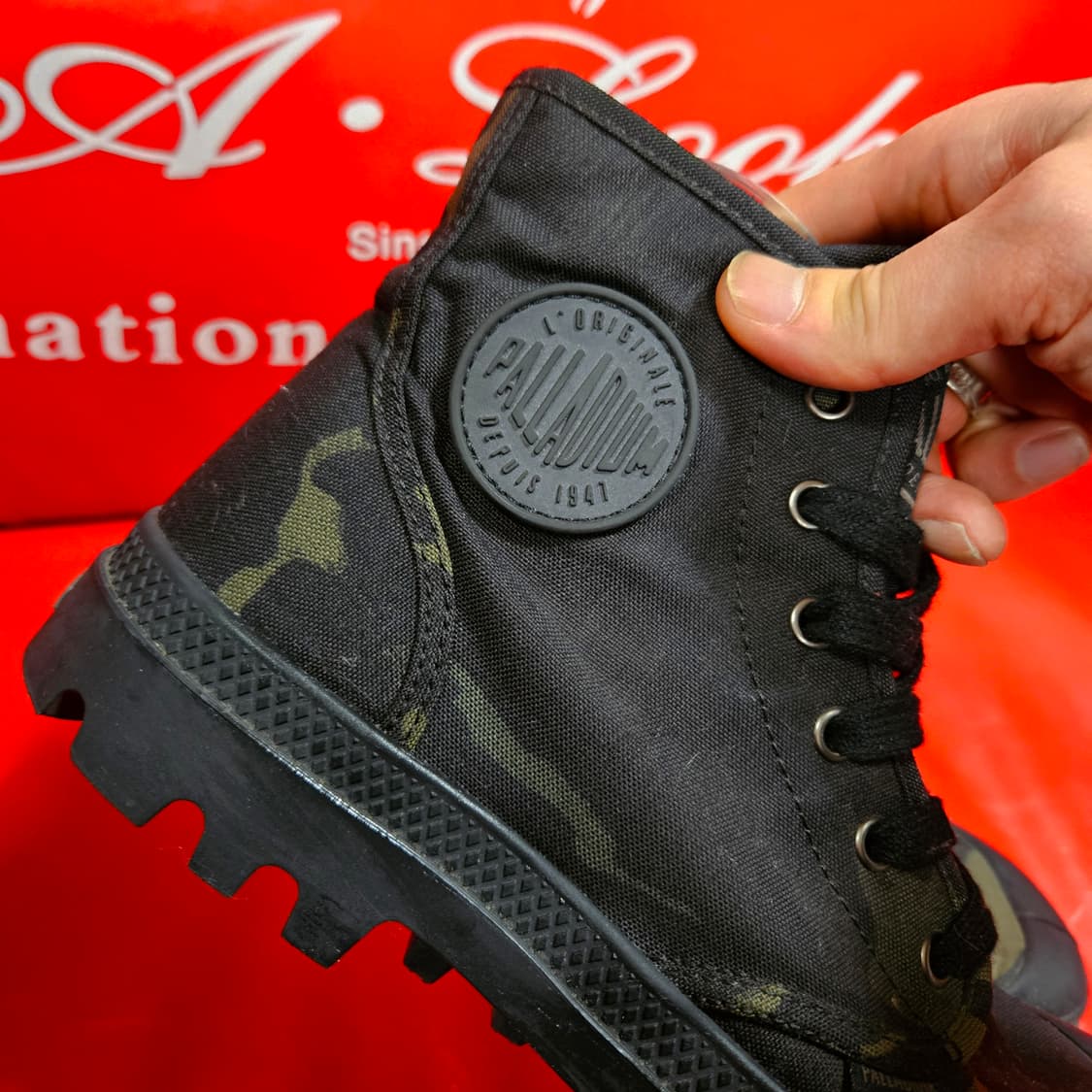 팔라디움 팜파 하이 멀티캠 다크 카모 스니커즈 250size 상품이미지4