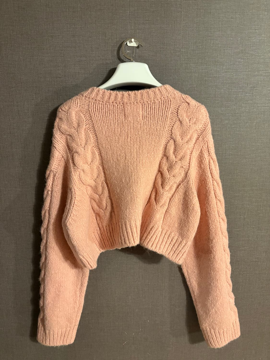 El Bosque 핑크 꽈배기 크롭 니트 F 상품이미지5