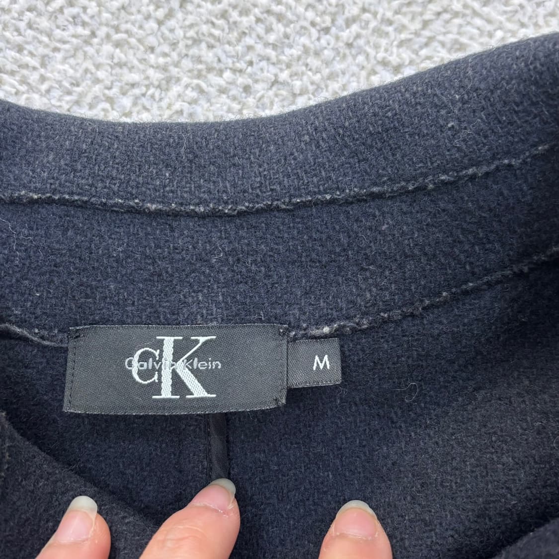 M 캘빈클라인 네이비 울 자켓 0403E 상품이미지3