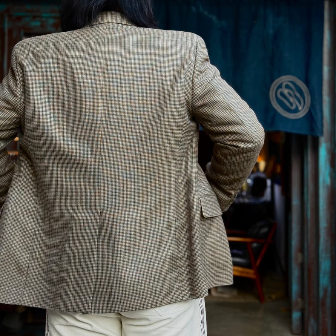 로렌 랄프로렌 울 블랜드 건 클럽 체크 자켓 38R 상품이미지8