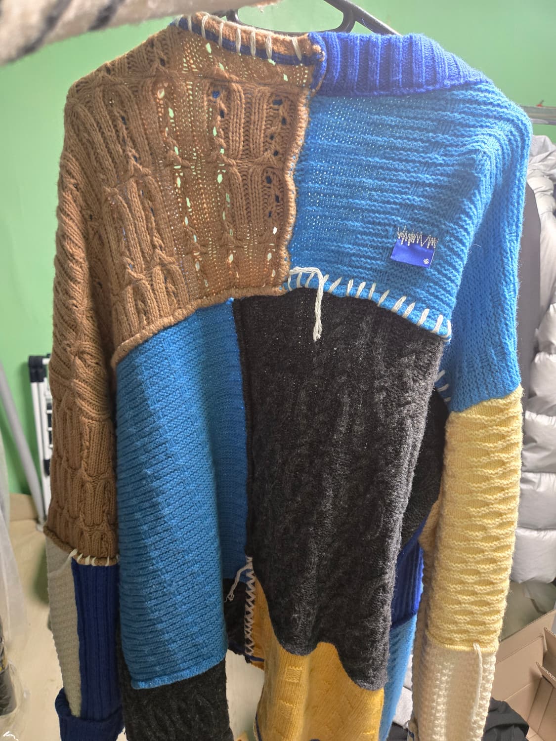 자라 아더에러 패치워크 오버사이즈 니트 가디건 상품이미지2