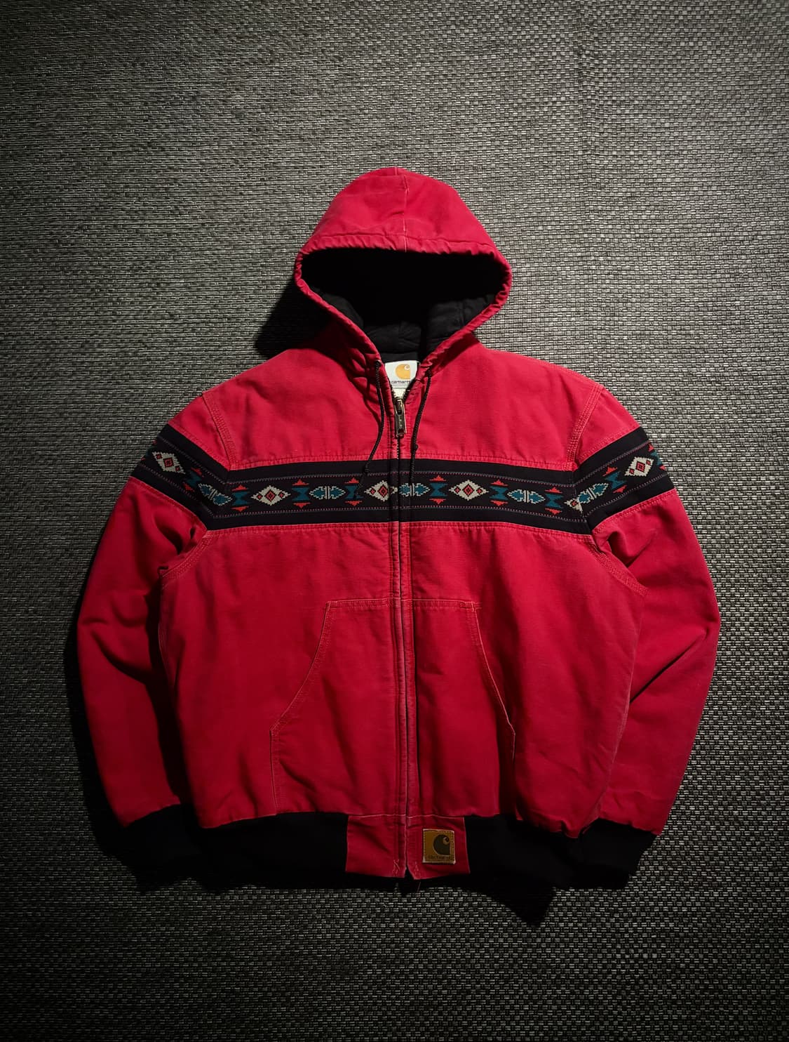 90s 칼하트 아즈텍 액티브 J79 RED M USA🇺🇸 상품이미지1