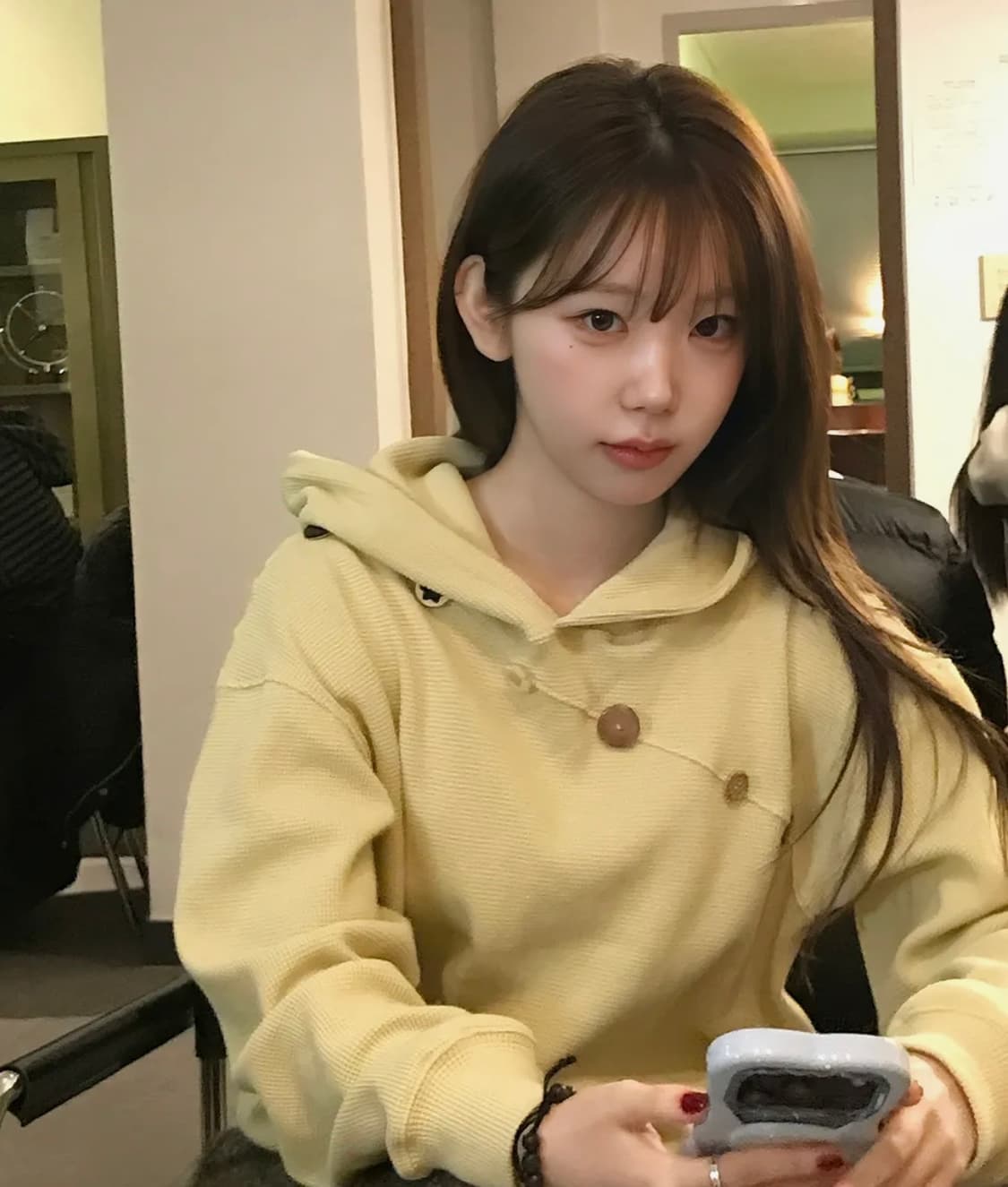 탄산마그네슘 오디피기 와플 버튼 후드티 레몬 상품이미지2