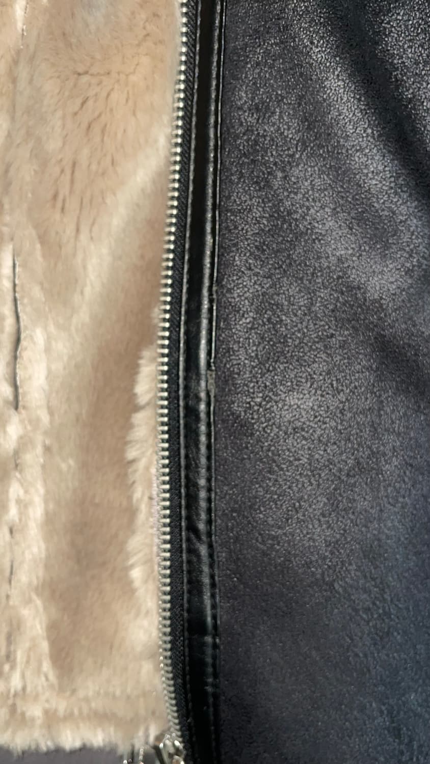 오버사이즈 스웨이드 라인 무스탕 자켓 [BLACK] 상품이미지6