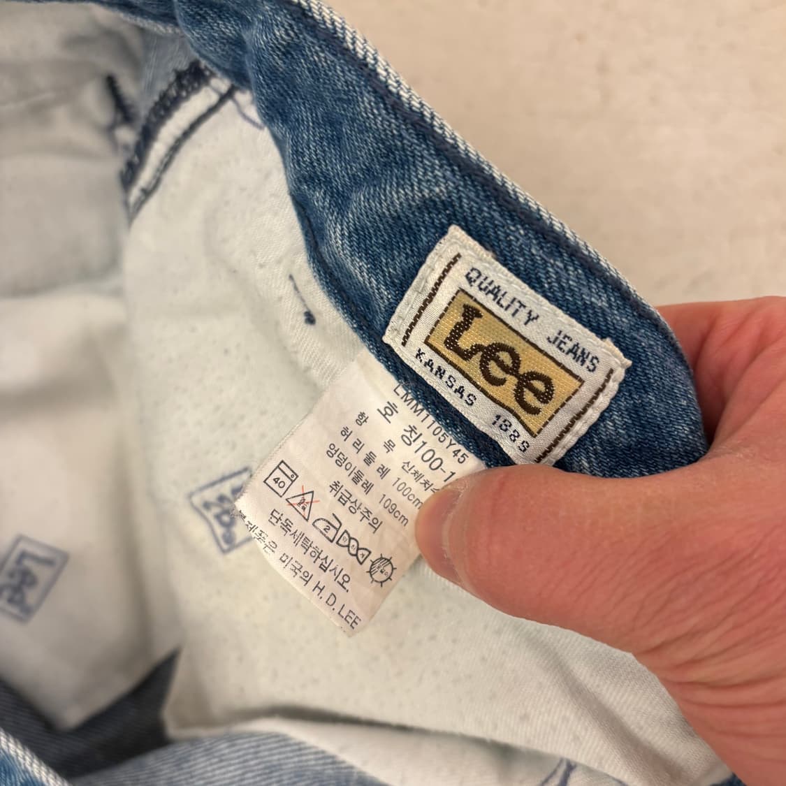 Lee 90s 스트레이트 핏 연청 데님 팬츠 상품이미지4