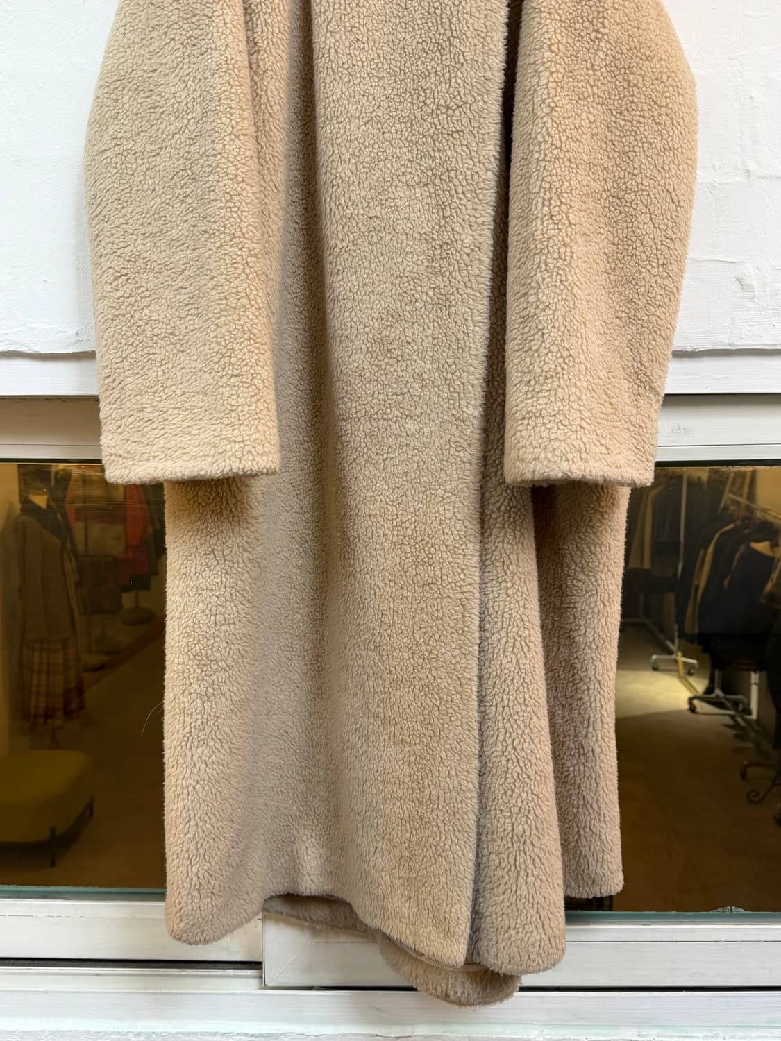 Carin wester 칼라리스 베이지 울 혼방 퍼 코트 XS 상품이미지3