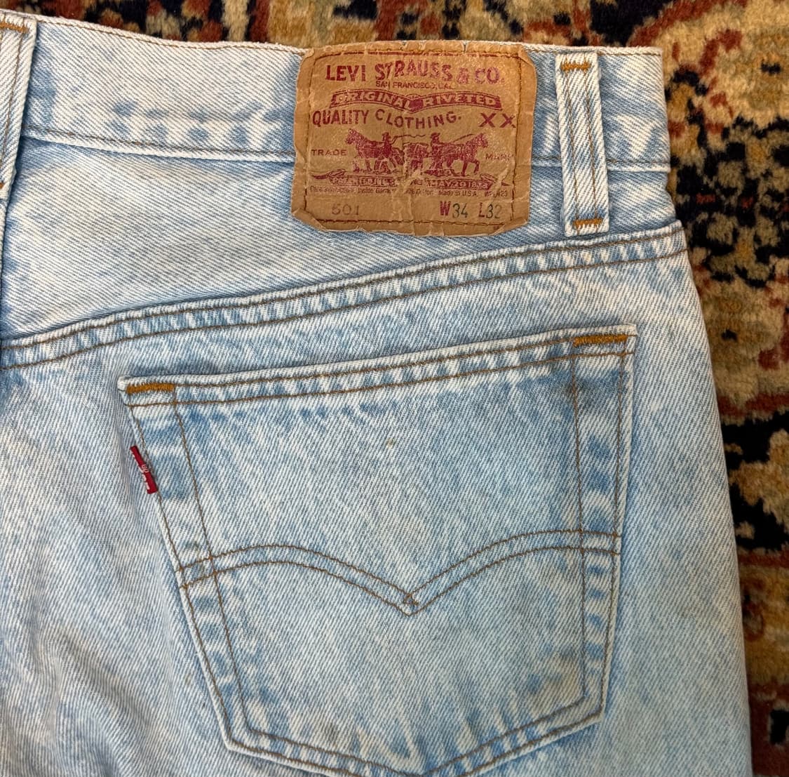 90s usa 빈티지 리바이스 501 데님 34(32~33) (566) 상품이미지3