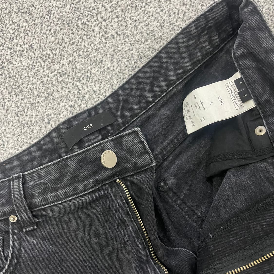 오르 블랙 코튼 데님팬츠 0126HS1 상품이미지2