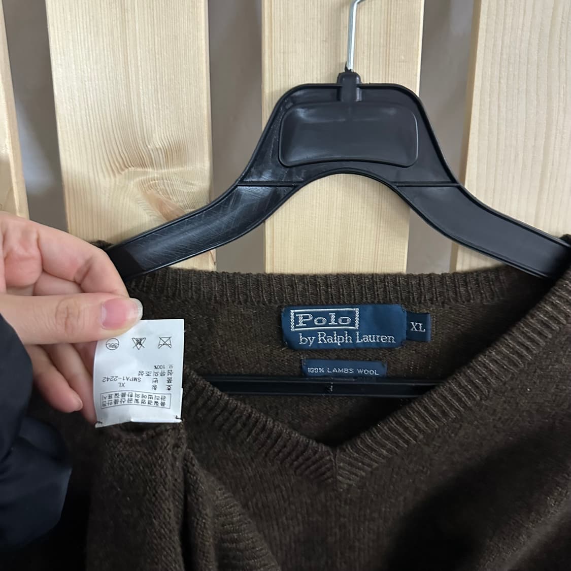 (L) 폴로 랄프로렌 브라운 브이넥 니트 상품이미지5