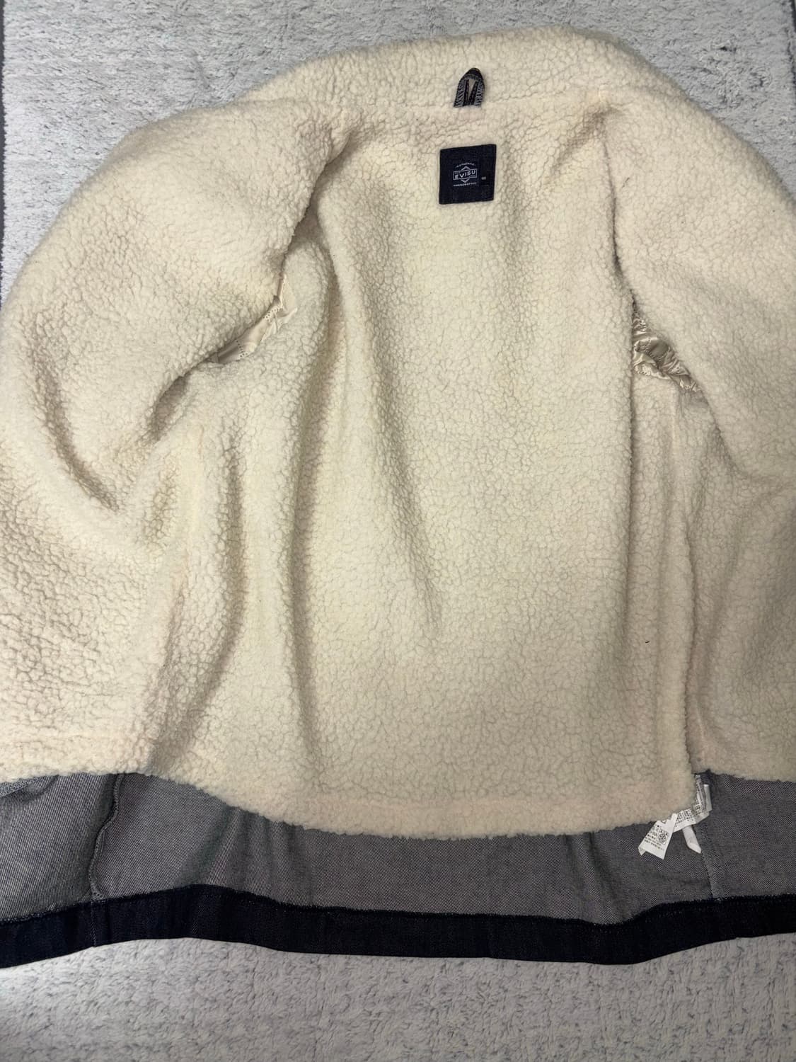 (100) 에비수 데님 빅로고 셰르파 자켓 상품이미지3