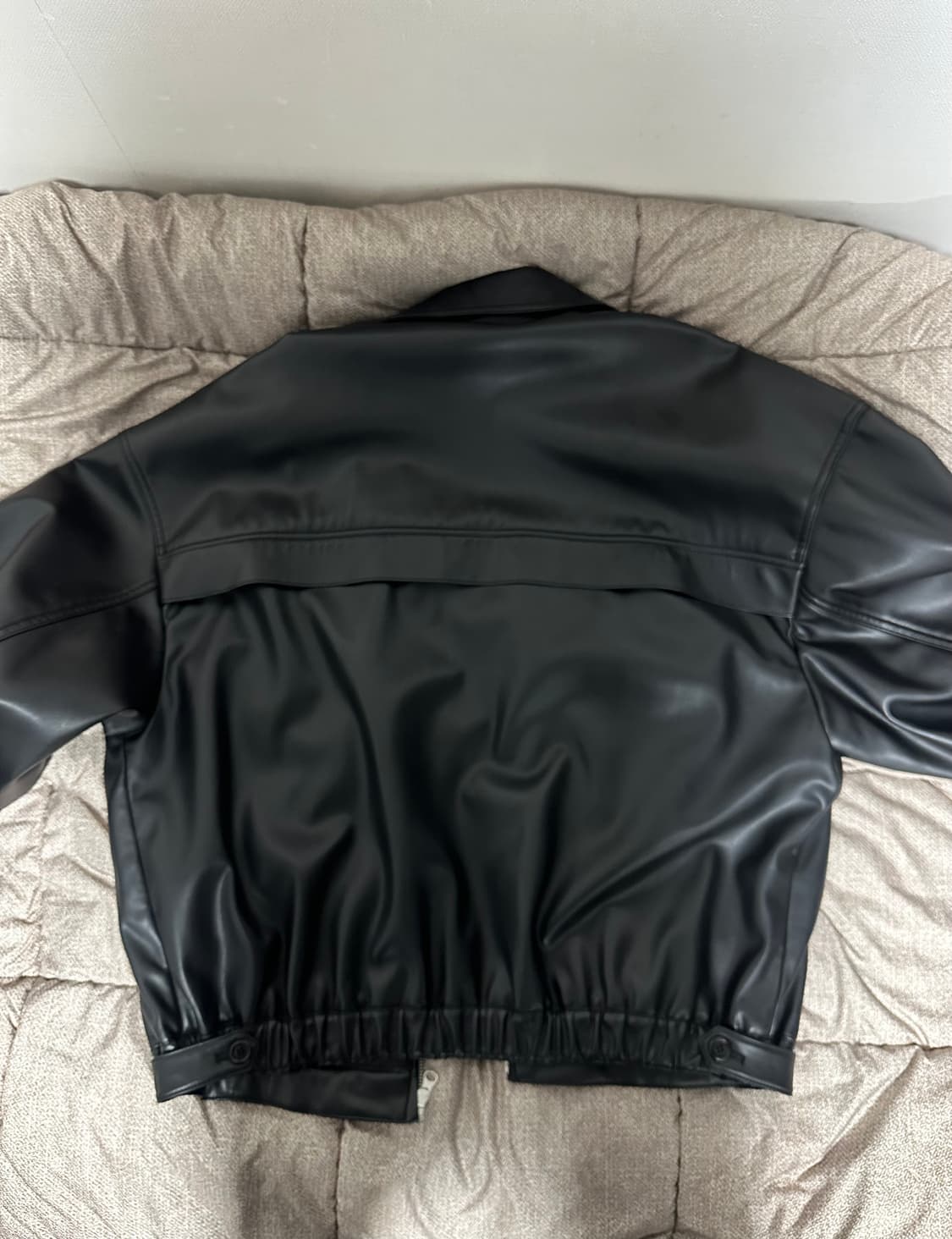 아모멘토 22fw 레더 블루종 블랙 상품이미지7