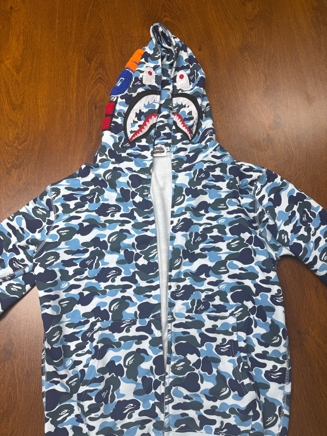 정품)베이프 샤크후드 ABC 후드 블루 급처합니다 상품이미지1