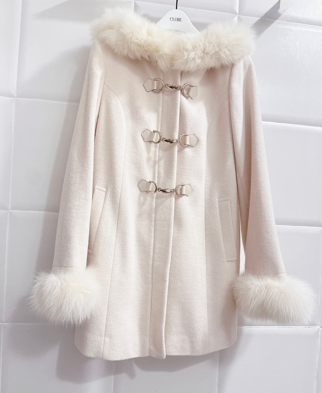 세실맥비 베이비핑크 더플 폭스퍼 코트 떡볶이 코트 Cecil McBee 상품이미지1