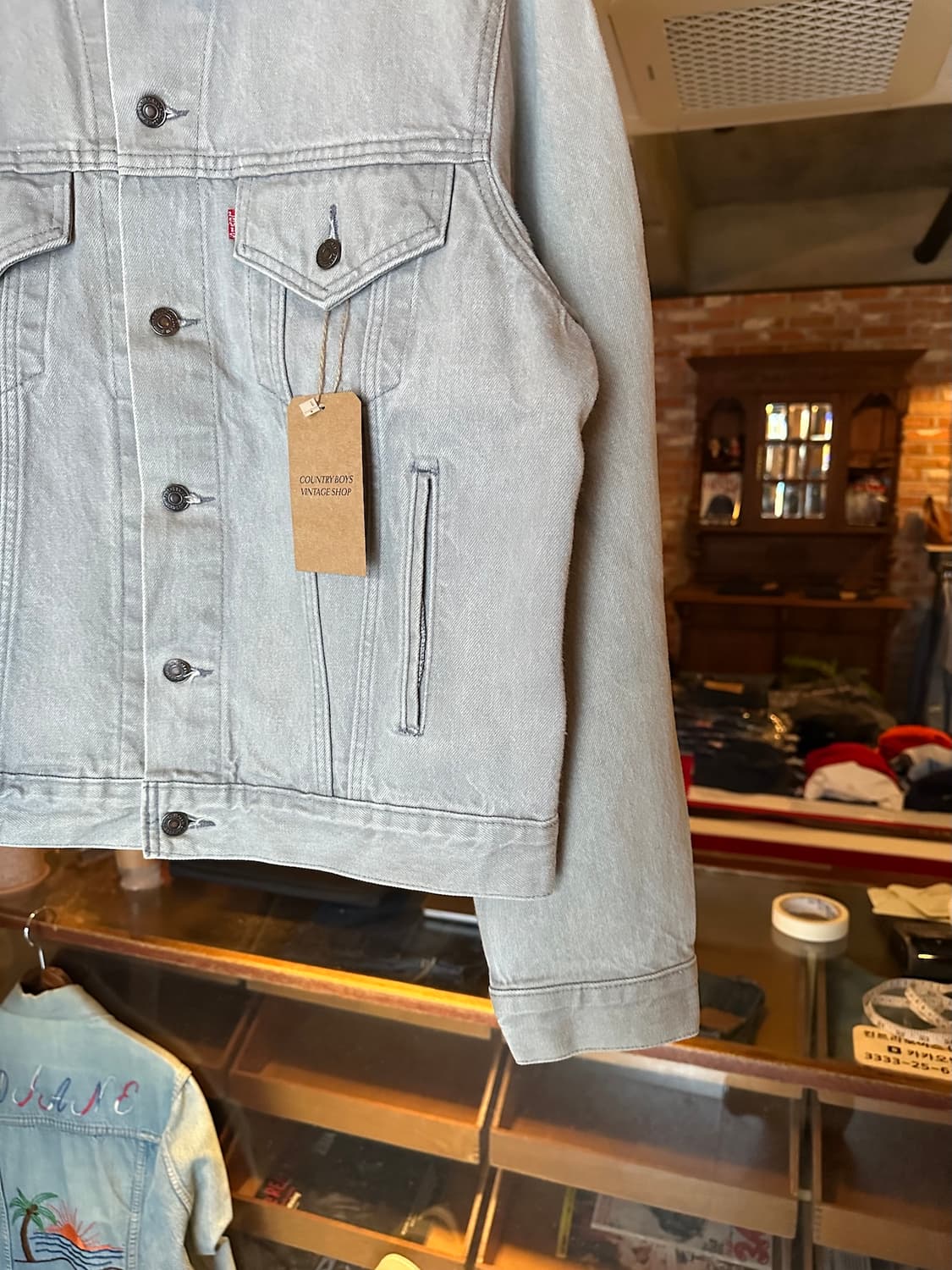 80s USA 빈티지 리바이스 3세대 그레이 데님 자켓 상품이미지3