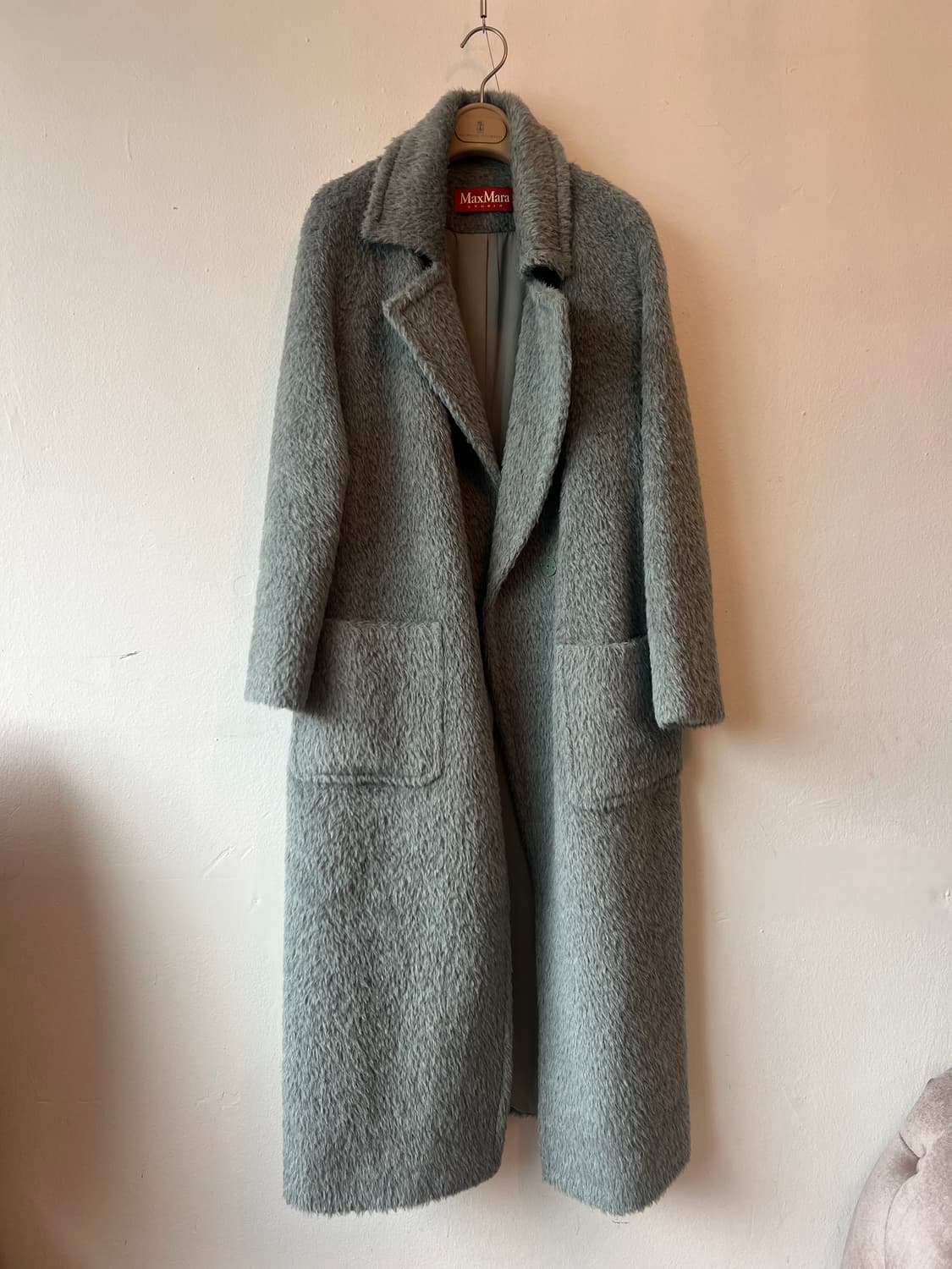 막스마라 여성 민트그린 고트퍼 롱코트 상품이미지2