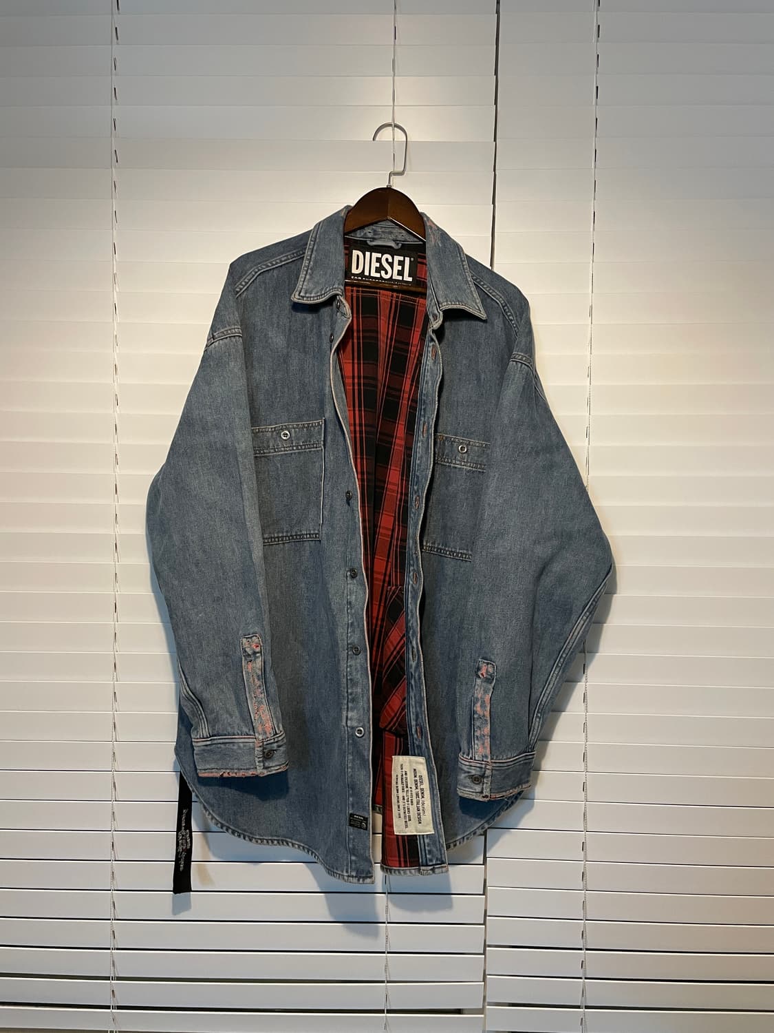 디젤 디스트로이드 레이어드 셔츠 자켓 상품이미지5