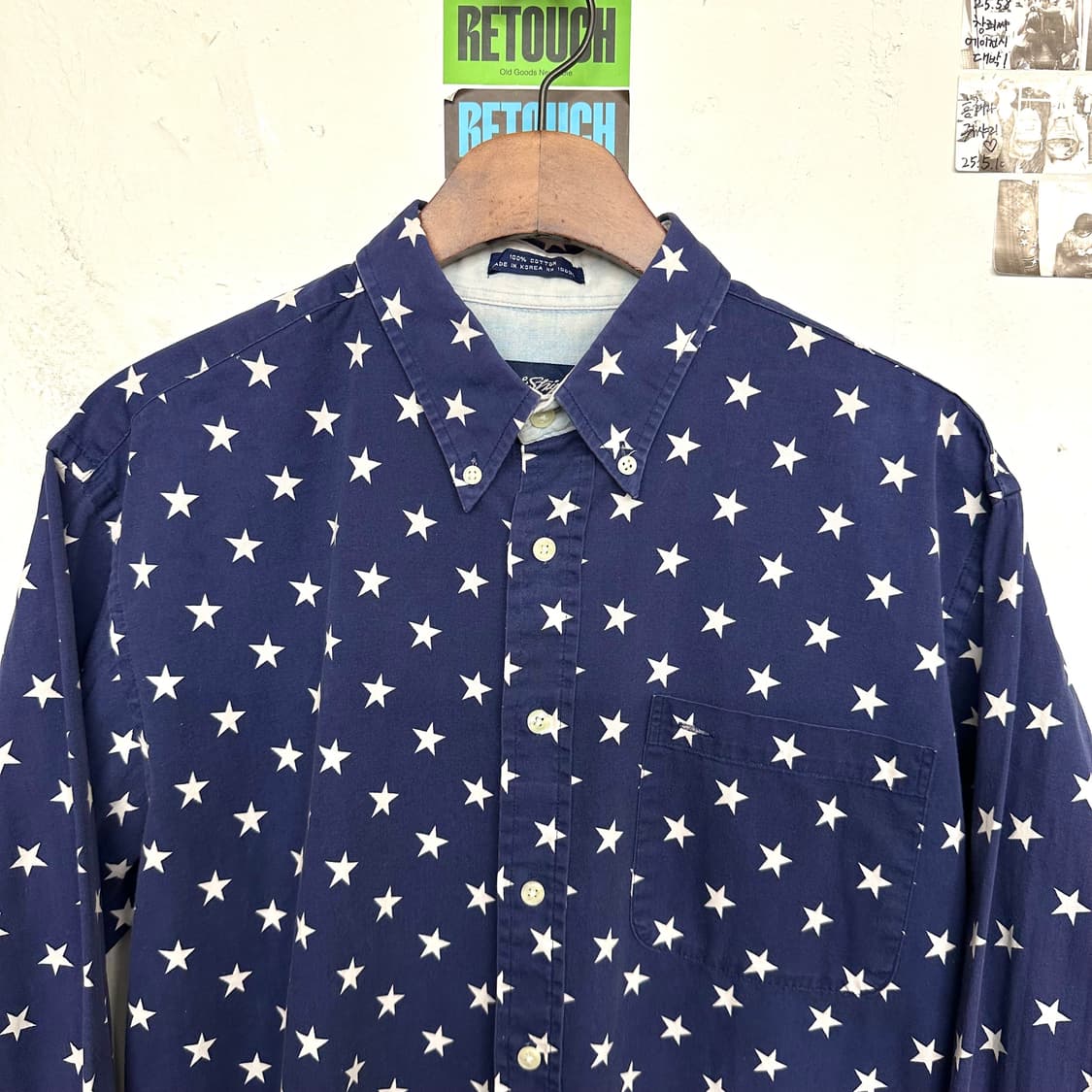 90~00‘s 스타 프린트 코튼 셔츠 상품이미지2