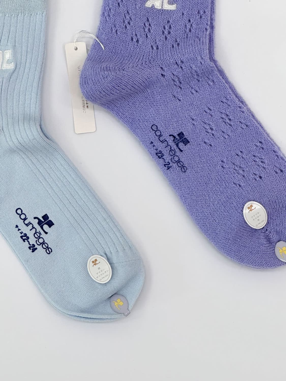 [새상품] courreges / 꾸레쥬 양말 (스카이블루 / 바이올렛) 상품이미지7