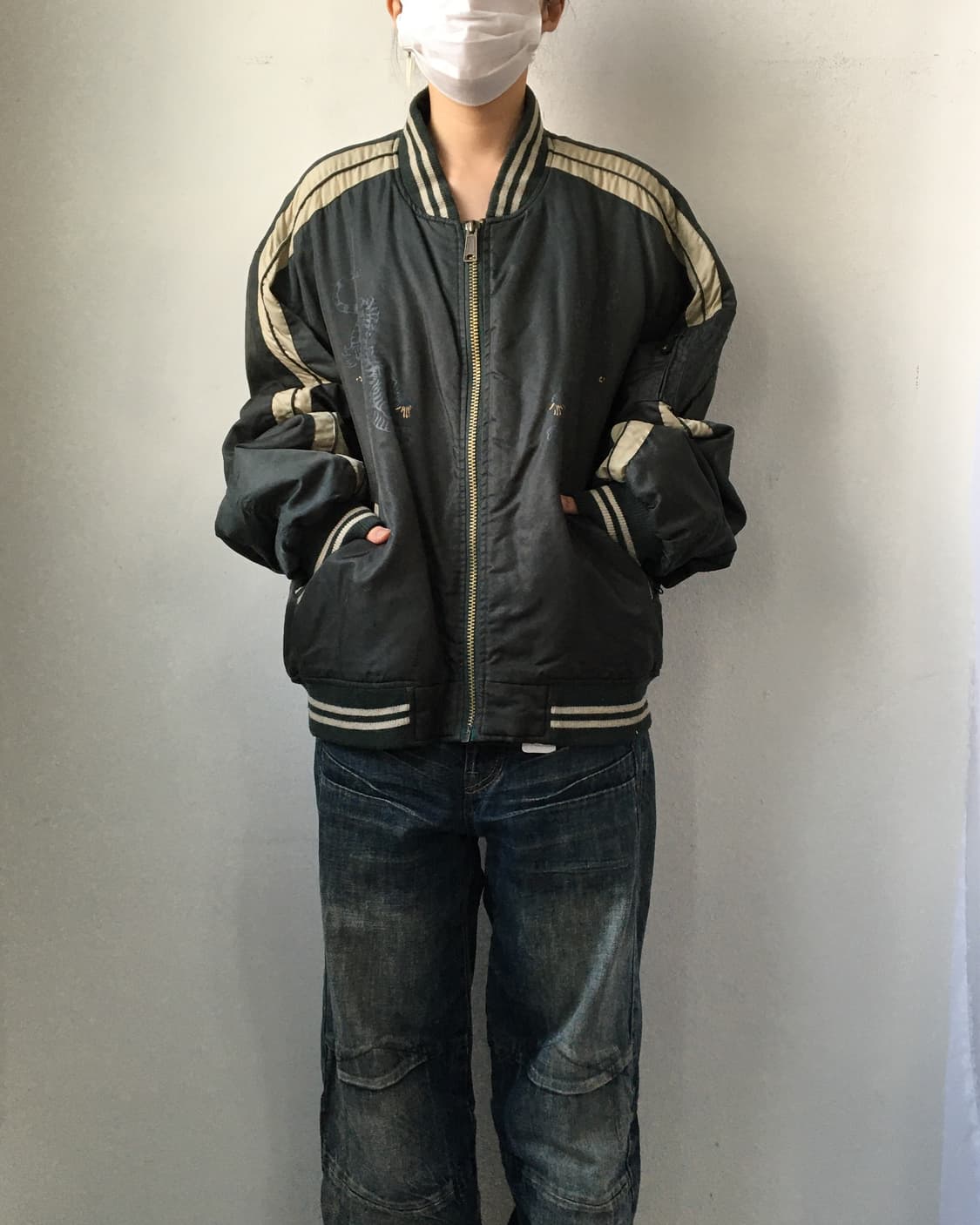 Oriental printing point bomber jacket 상품이미지1