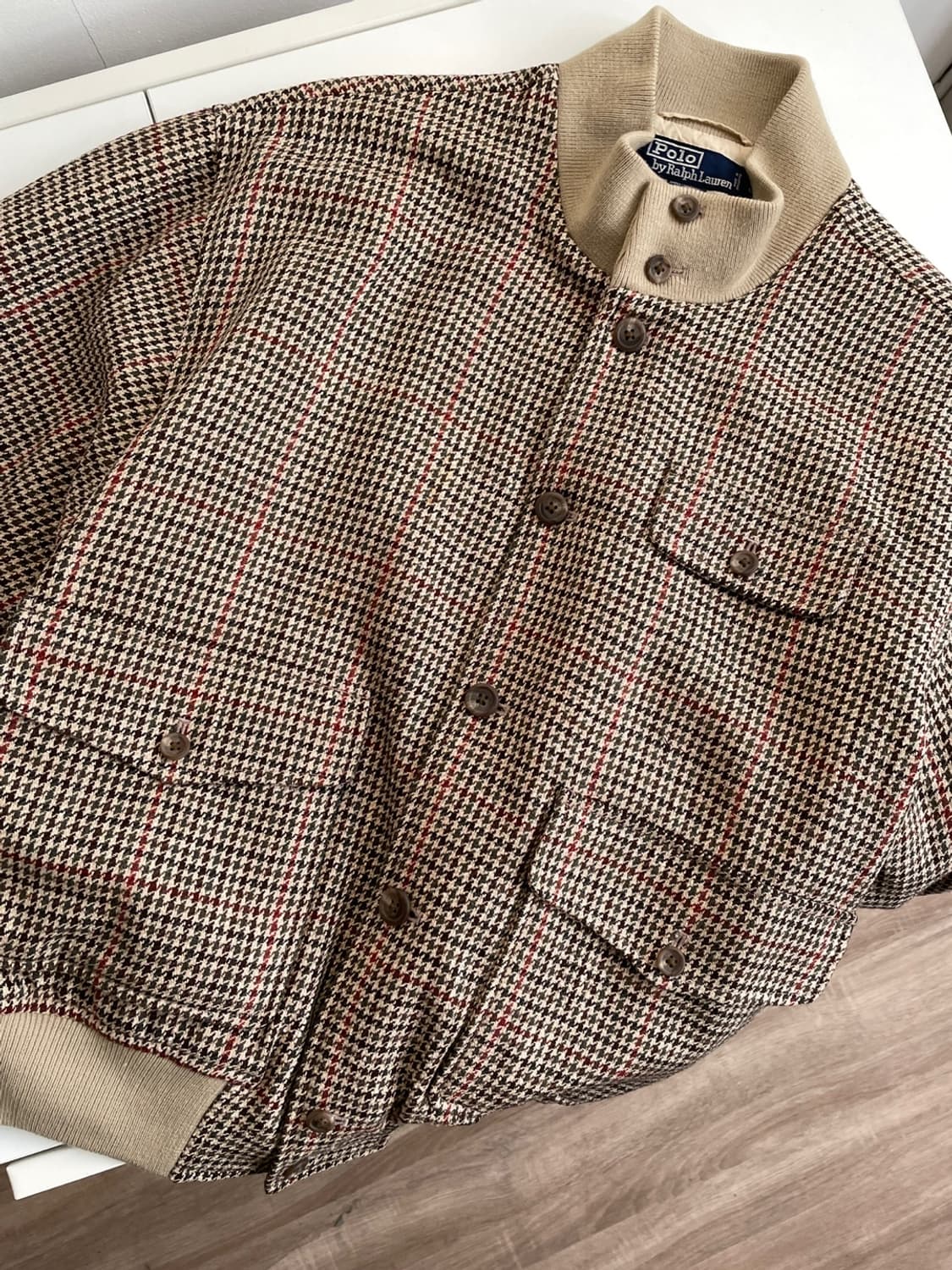 80s 폴로 랄프로렌 하운드투스 트위드 블루종 자켓 상품이미지1