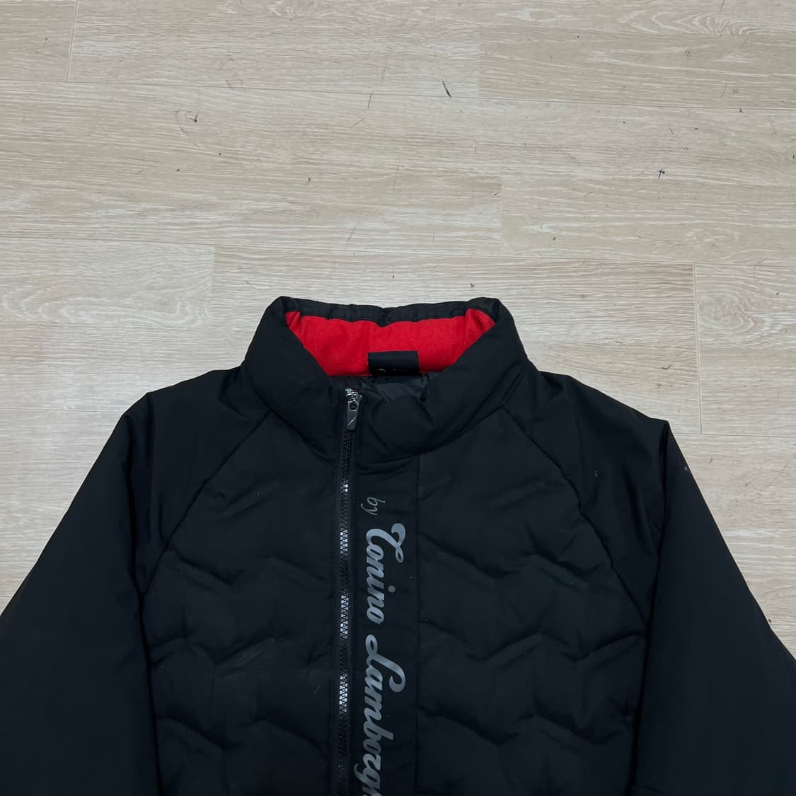 토니노 람보르기니 덕다운 레터링 로고 경량패딩 점퍼 [블랙] XL/105 상품이미지2