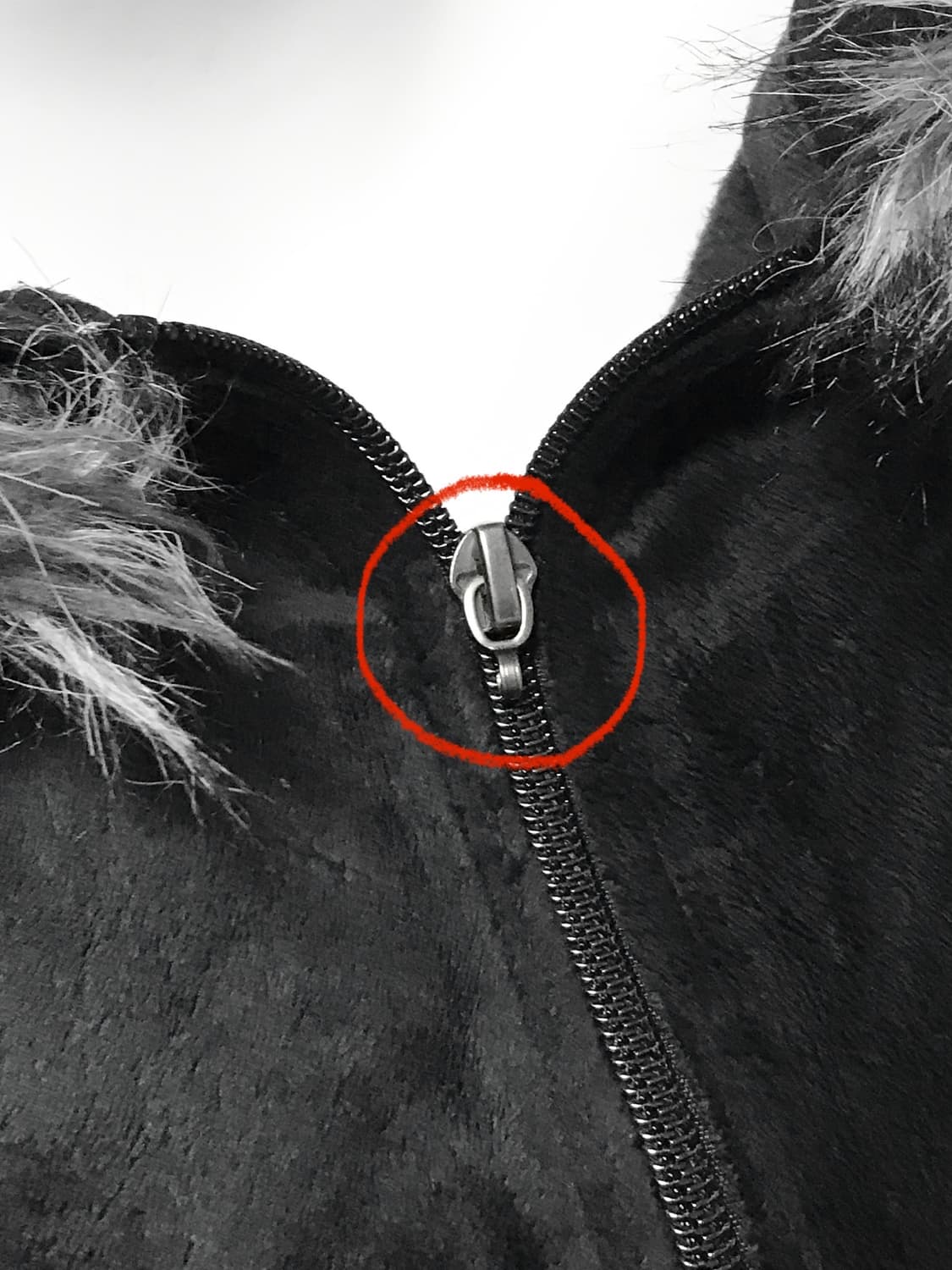 빈티지 펑크 크롬깔 벨벳 퍼 후드 집업 상품이미지8