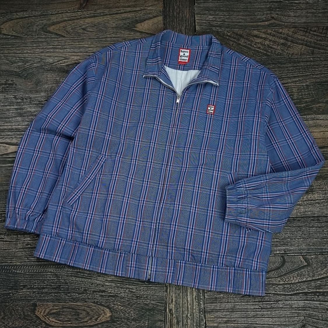[HAVE A GOOD TIME] 체크 오버핏 블루종 M16710 상품이미지1