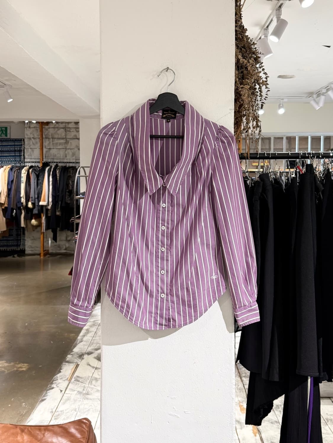 비비안웨스트우드 퍼플 스트라이프 카라 셔츠 상품이미지1