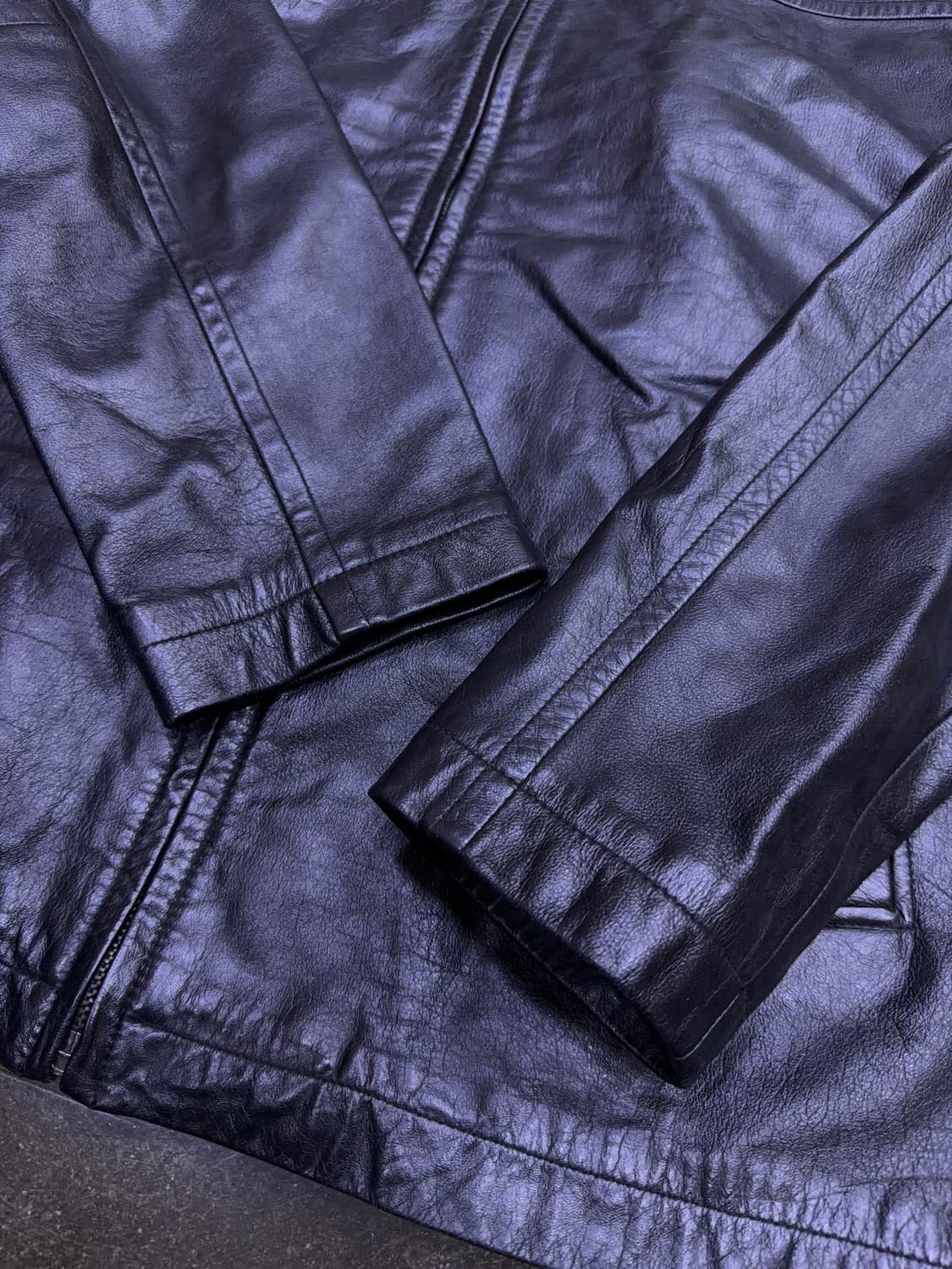 에드윈 빈티지 소가죽 레더 싱글 집업 자켓 블랙 105 상품이미지7